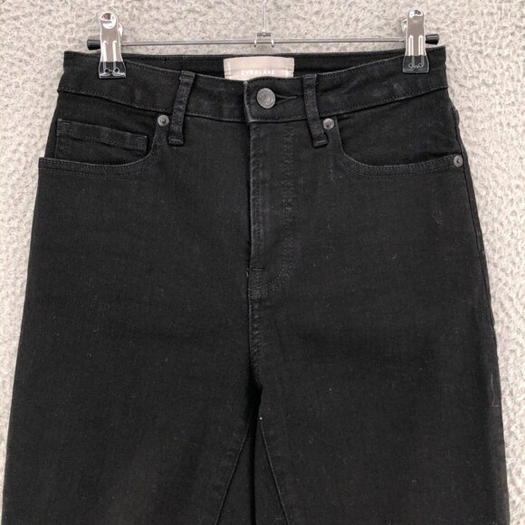 Everlane Jeans Womens 26 Black Curvy High Rise Skinny Leg Stretch Slimming Denim - Picture 2 of 11